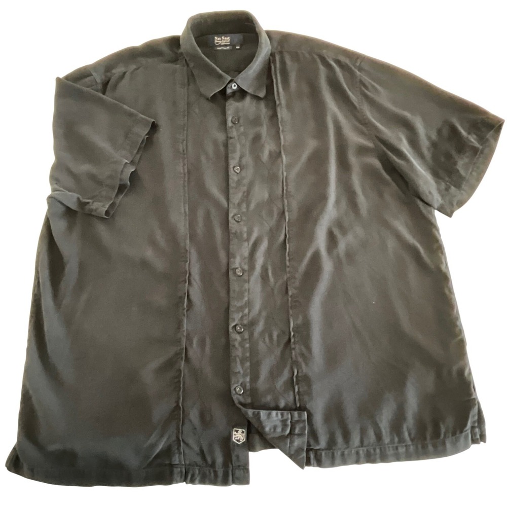 Nat Nast Luxury Originals Silk Button Up Shirt Mens XXL Short Sleeve‎